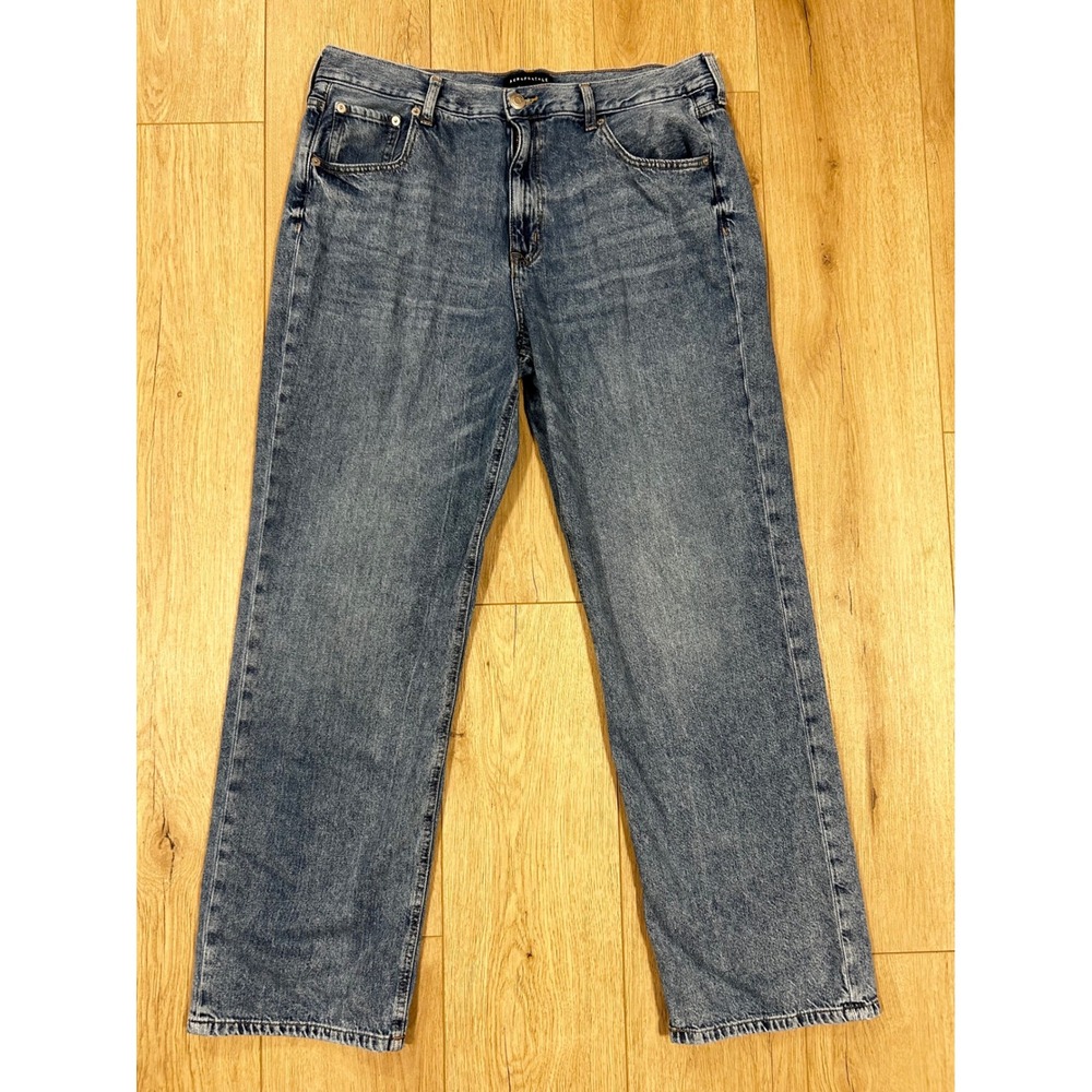 Aeropostale Womens High Rise Baggy Jeans Blue Medium Wash Cotton Size 14 MTMLPK1